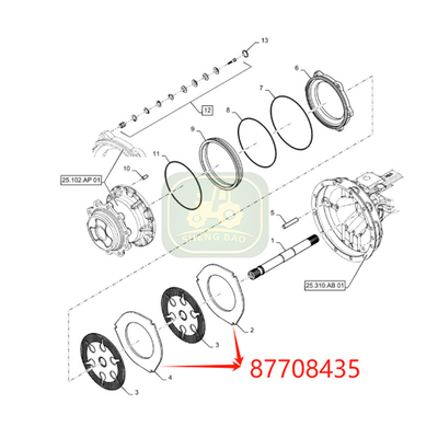 Vortriebsbremsdifferenzial 8mm 87708435 Bremsplatte für Bagger