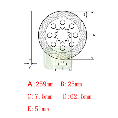 Differenzialsystem 15T 114622C2 Bremsscheibe für Traktor