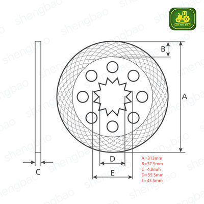 Lenk- und Bremseteile AL75434 Bremsscheibe für Traktor 14 Splines