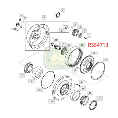 Front Axle Replacement 70T R554713 Ring Gear For Tractor