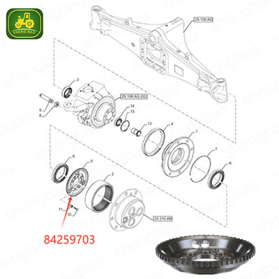 Vorderachsteile 84259703 Tellerrad 60Z für Traktor