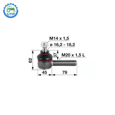 00110106 3131021R1 Traktor-Teil-Bindung Rod End des Fall-IH 95MM